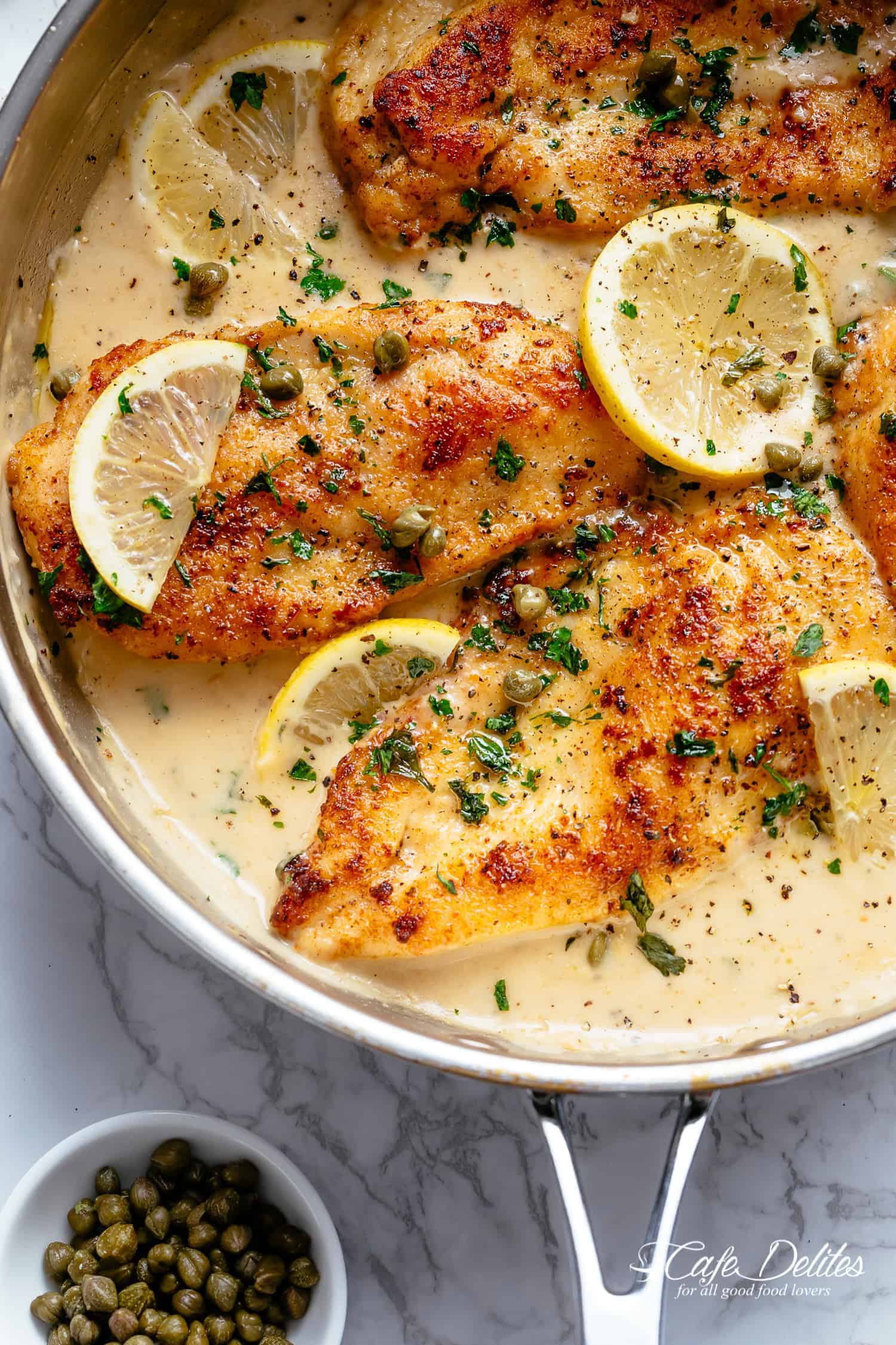 Creamy Lemon Parmesan Chicken | cafedelites.com