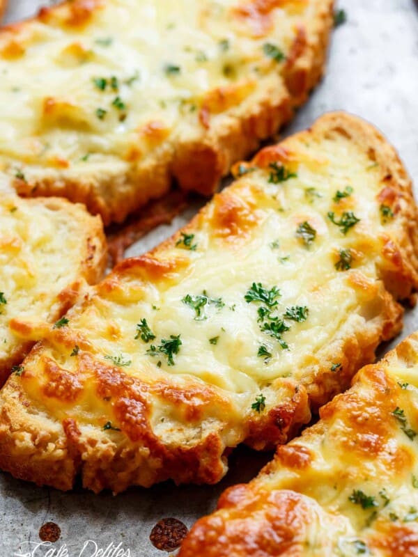 Want just one piece of garlic bread? Individual Garlic Cheese Breads are quick to make and can be served with just about anything! Soups, pastas, steak and potatoes, stews, ANYTHING!
