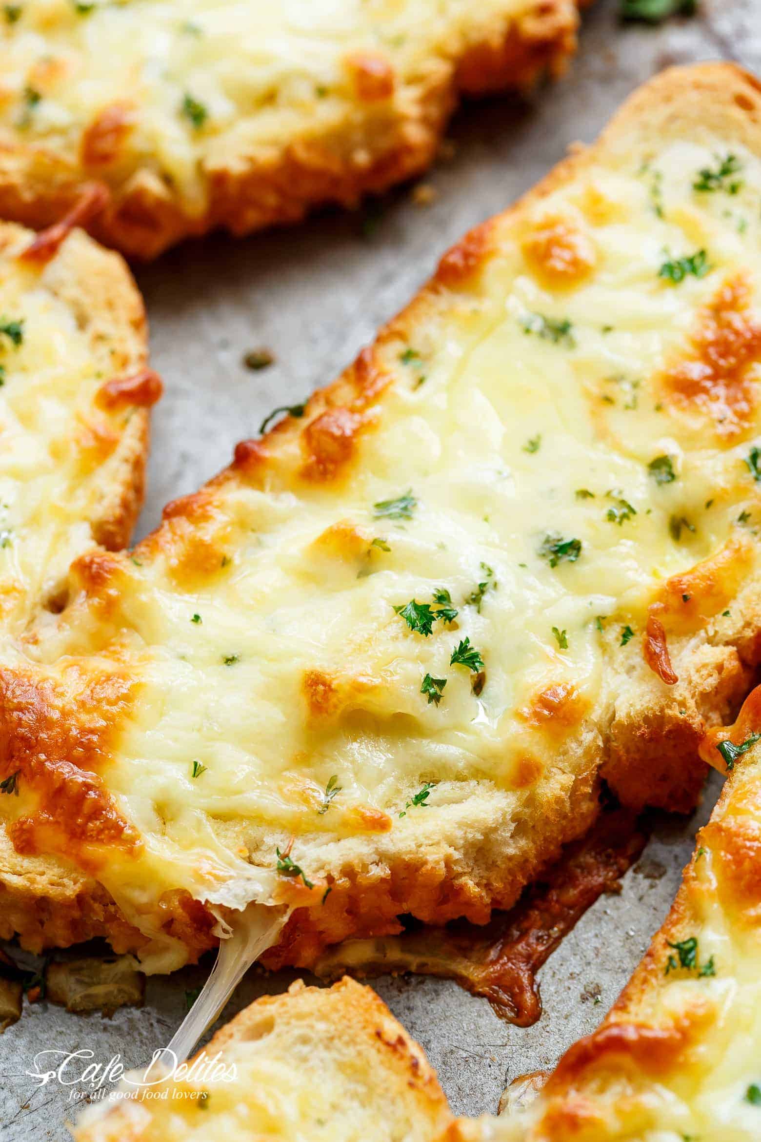 Individual Garlic Cheese Breads (Single Serve RECIPE) - Cafe Delites