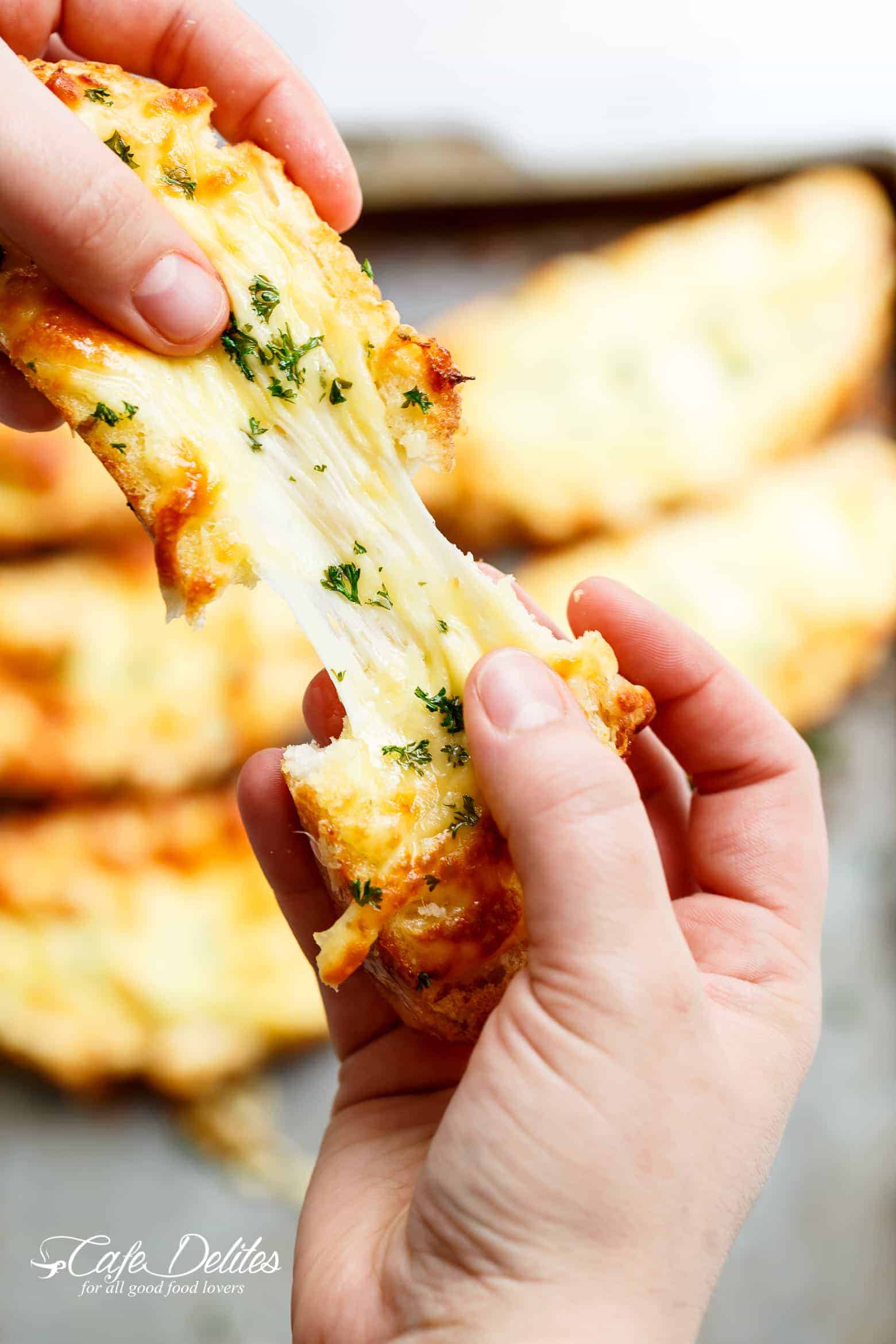  Individual Garlic Cheese Breads are quick to make and can be served with just about anyth Individual Garlic Cheese Breads (Single Serve RECIPE)