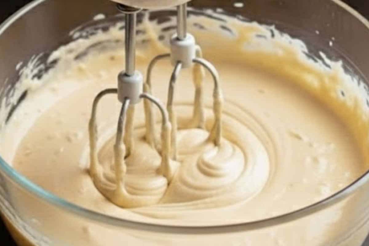 In a bowl, beat together the cream cheese, sour cream, sugars, flour, vanilla, pumpkin pie spice, cinnamon, and salt. - 6