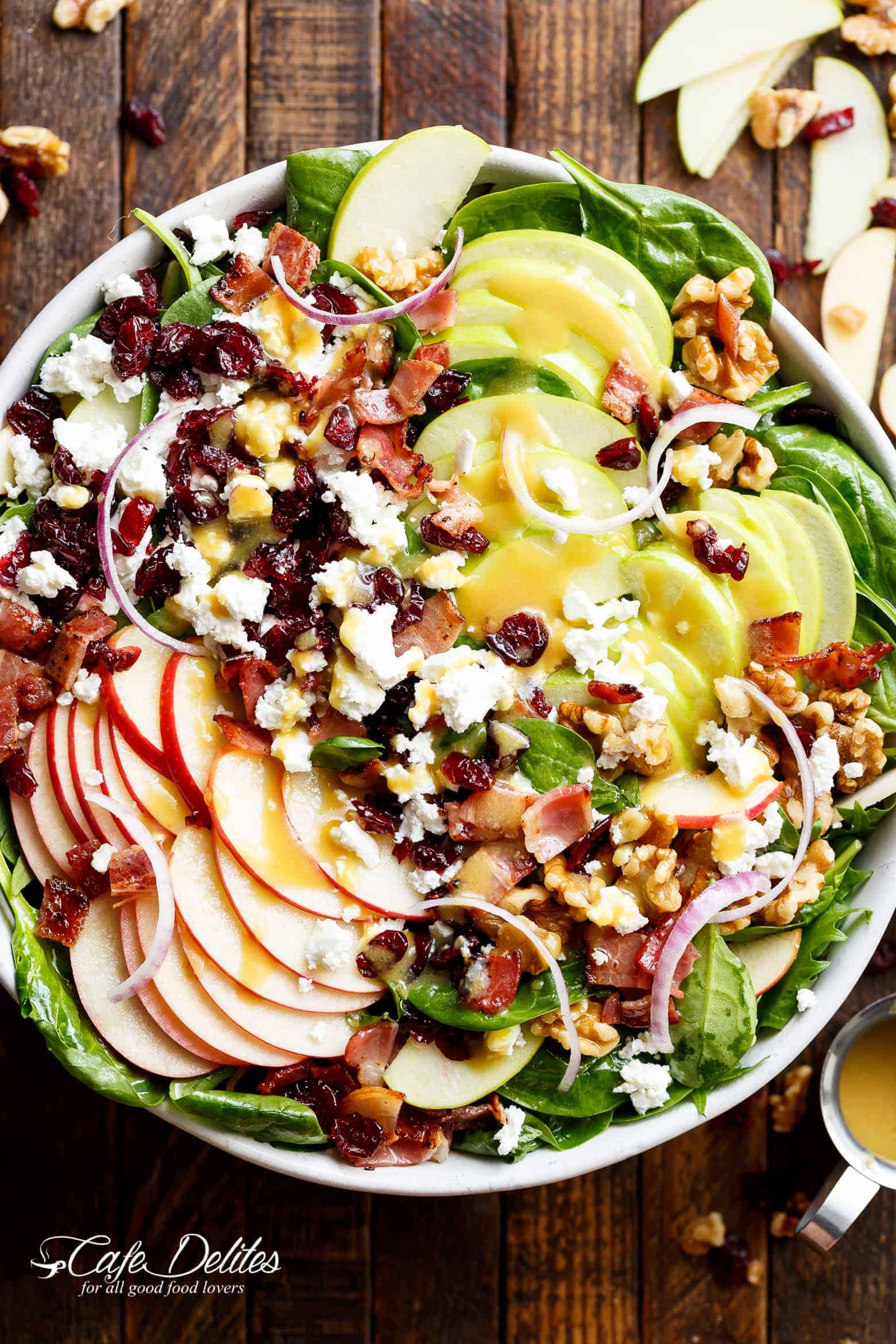 Honey Dijon Apple Bacon Cranberry Salad  Cafe Delites