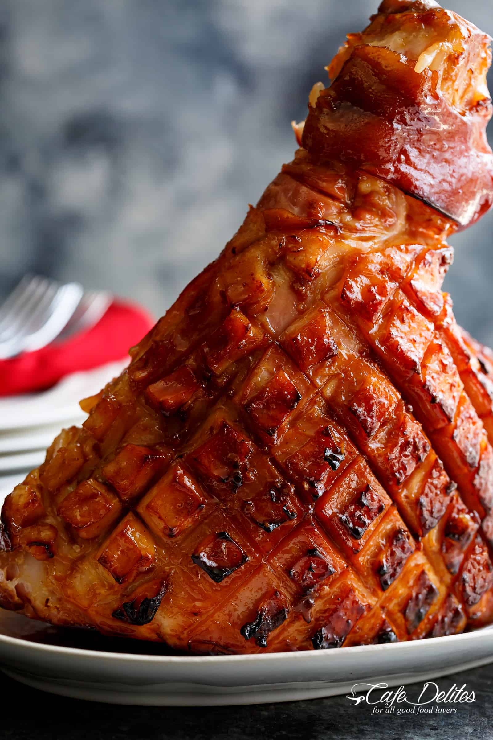 Brown Sugar Mustard Glazed Ham | cafedelites.com