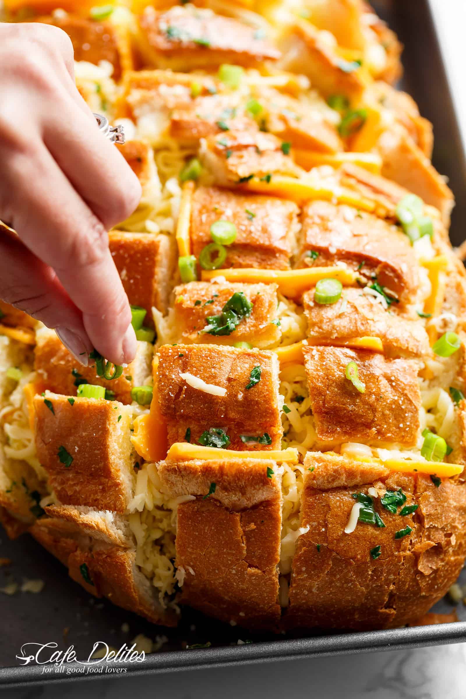 Onion Garlic Pull Apart Bread before baking | cafedelites.com