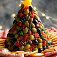 Antipasto Cheese Ball Christmas Tree | cafedelites.com