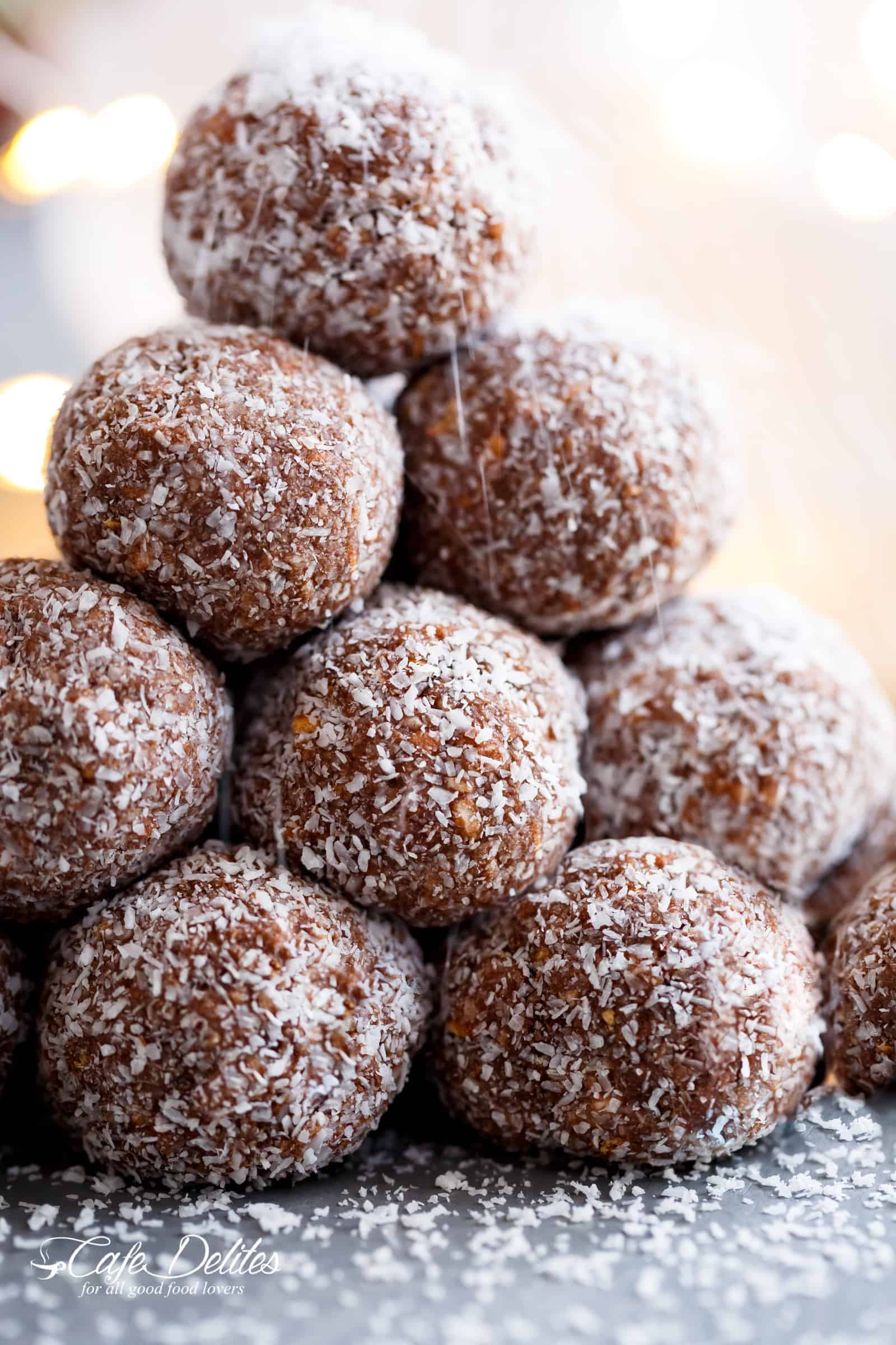 Easy Chocolate Coconut Balls are the BEST treats to give as gifts OR serve to your guests! | cafedelites.com