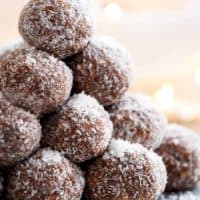 Easy Chocolate Coconut Rum Balls | cafedelites.com