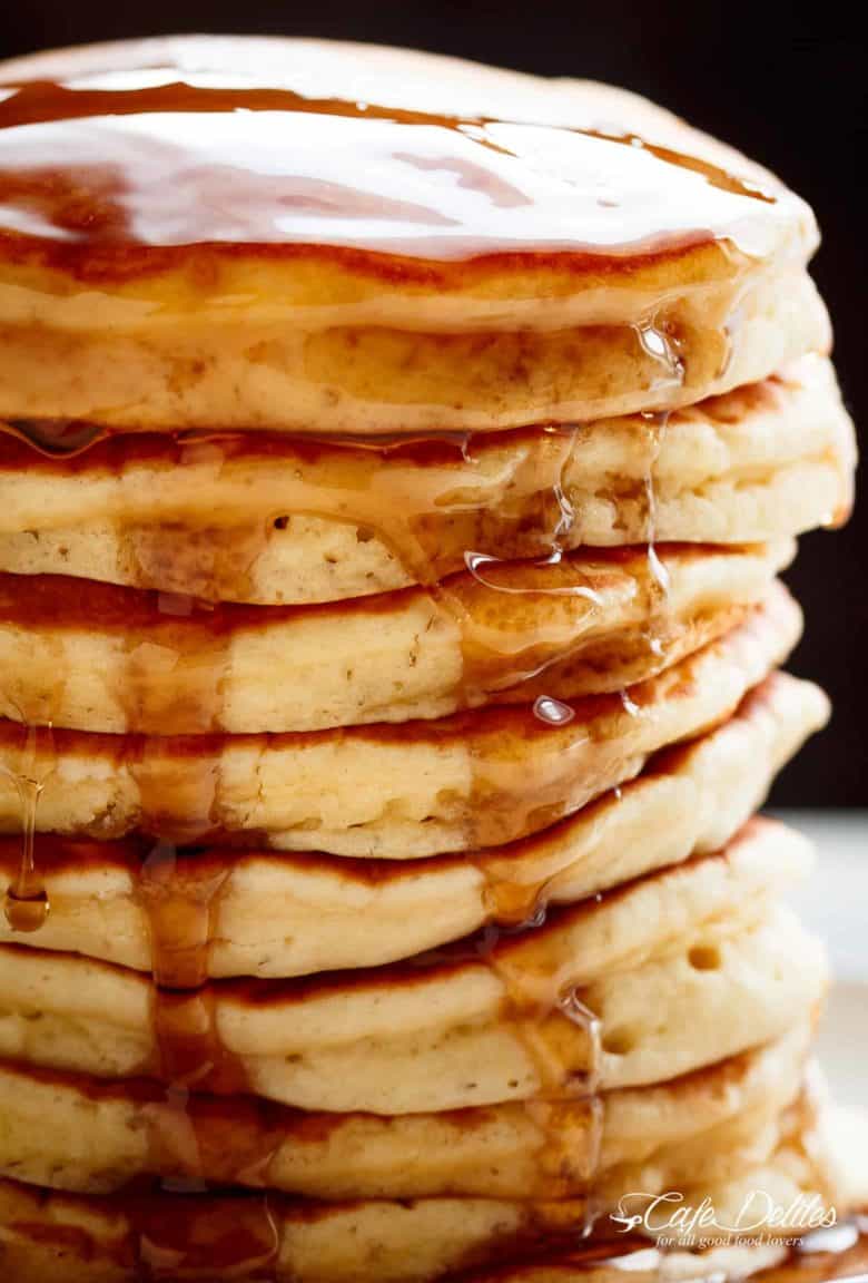 Look no further because a steaming stack of perfectly soft, Best Fluffy Pancakes are right here! Weekends will never be the same again! | https://cafedelites.com