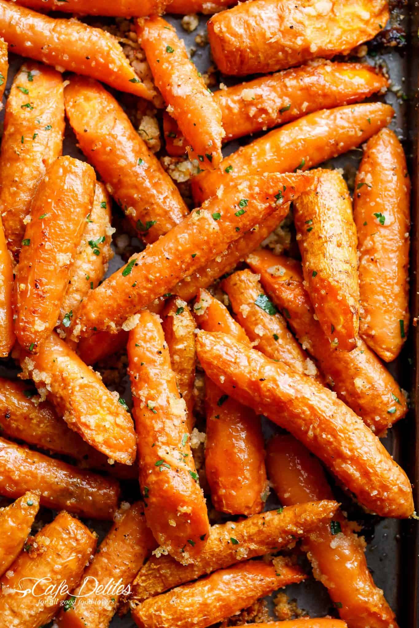 Parmesan Roasted Carrots Recipe - Cafe Delites