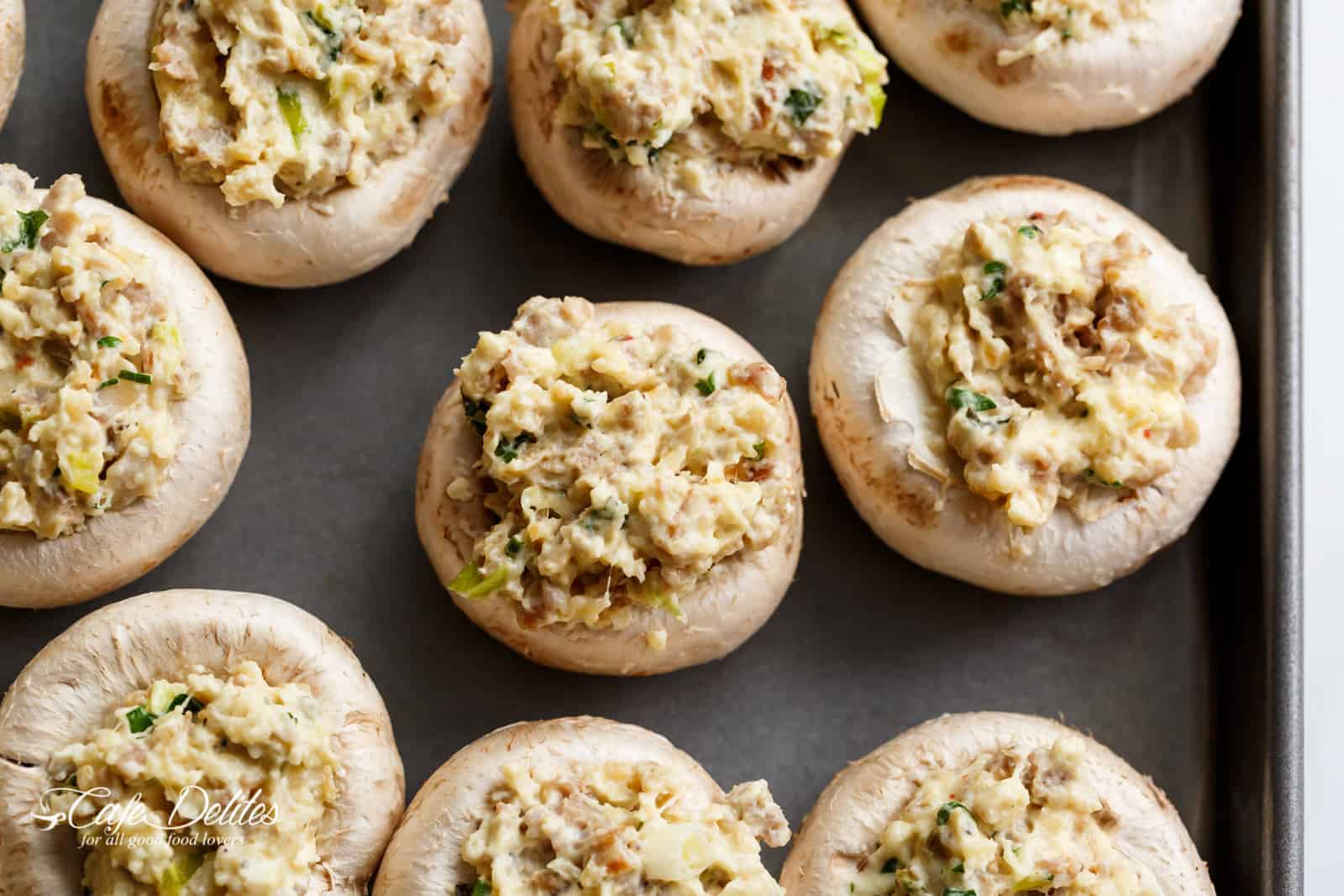 Sausage Stuffed Mushrooms with Cream Cheese are the ultimate delicious appetiser for any o Stuffed Mushrooms