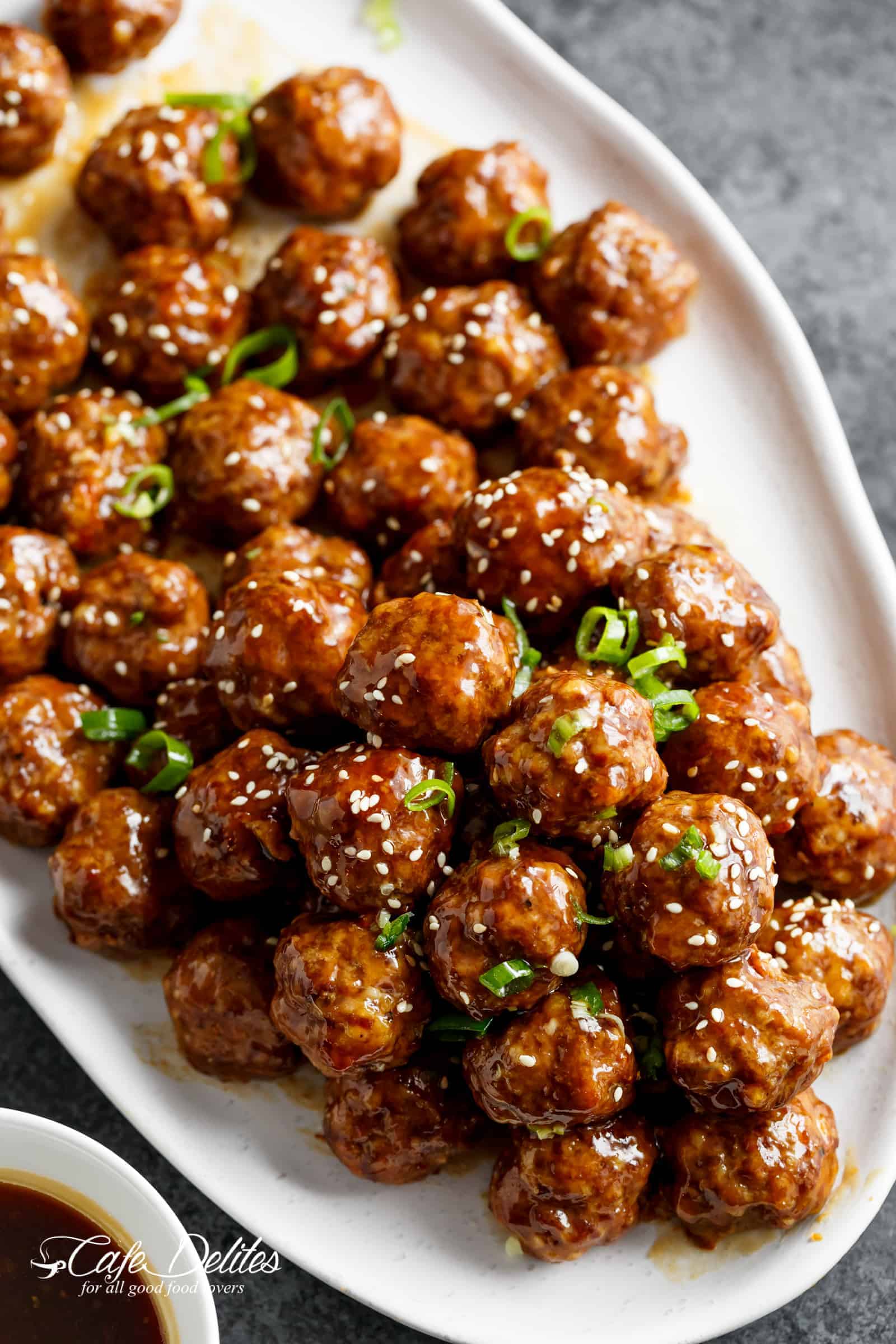 Teriyaki Beef Meatballs | cafedelites.com