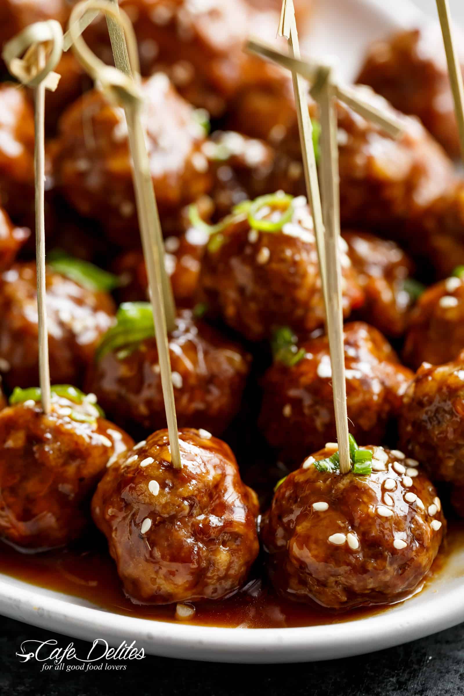 Teriyaki Beef Meatballs | cafedelites.com