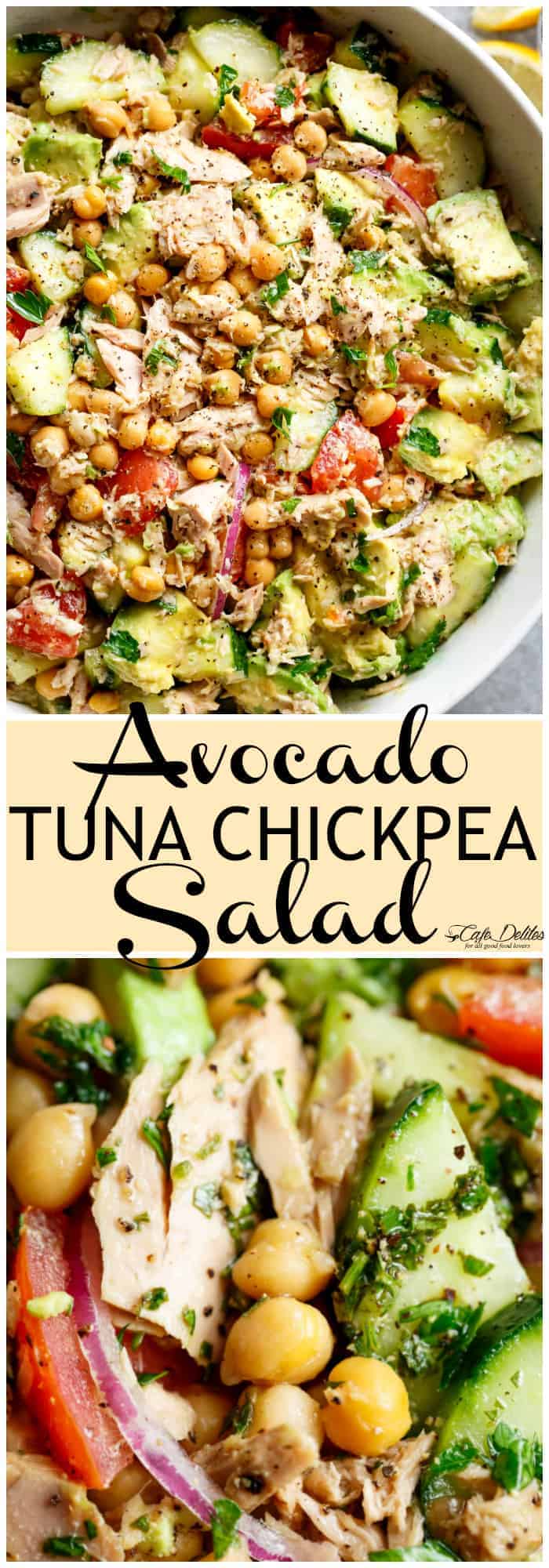 Avocado Chickpea Tuna Salad Recipe Cafe Delites