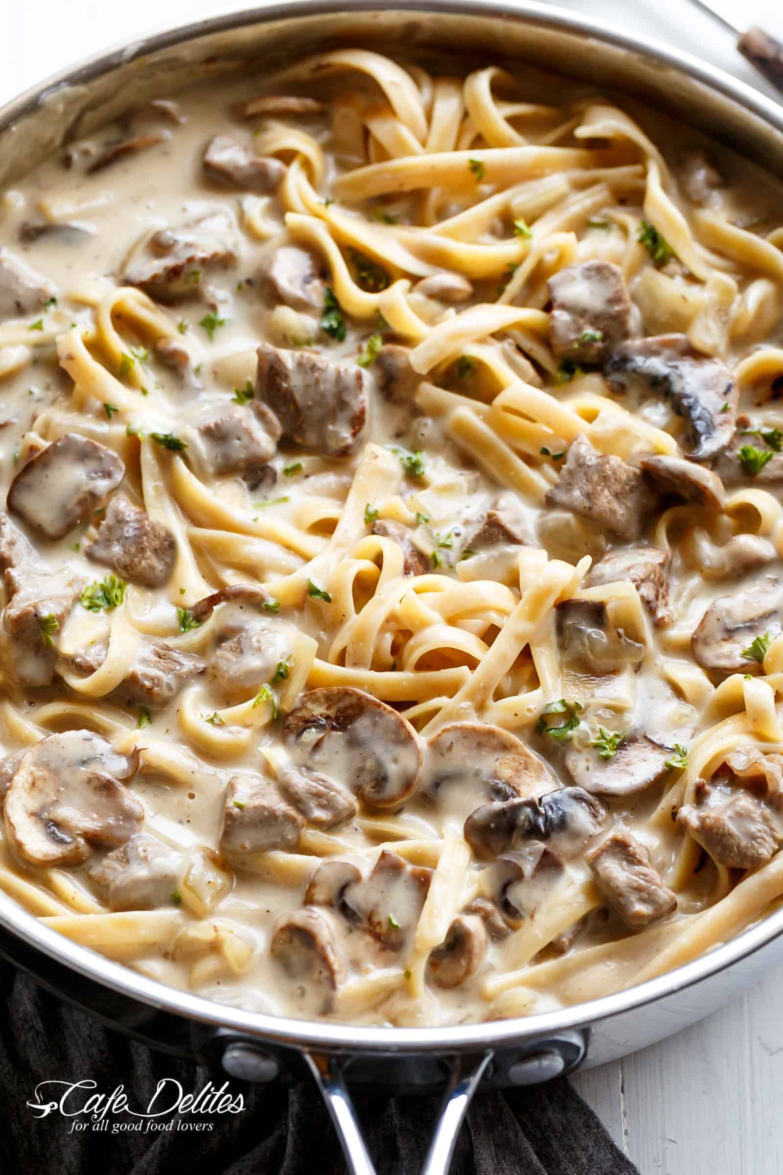 Creamy Beef and Mushroom Stroganoff - Cafe Delites