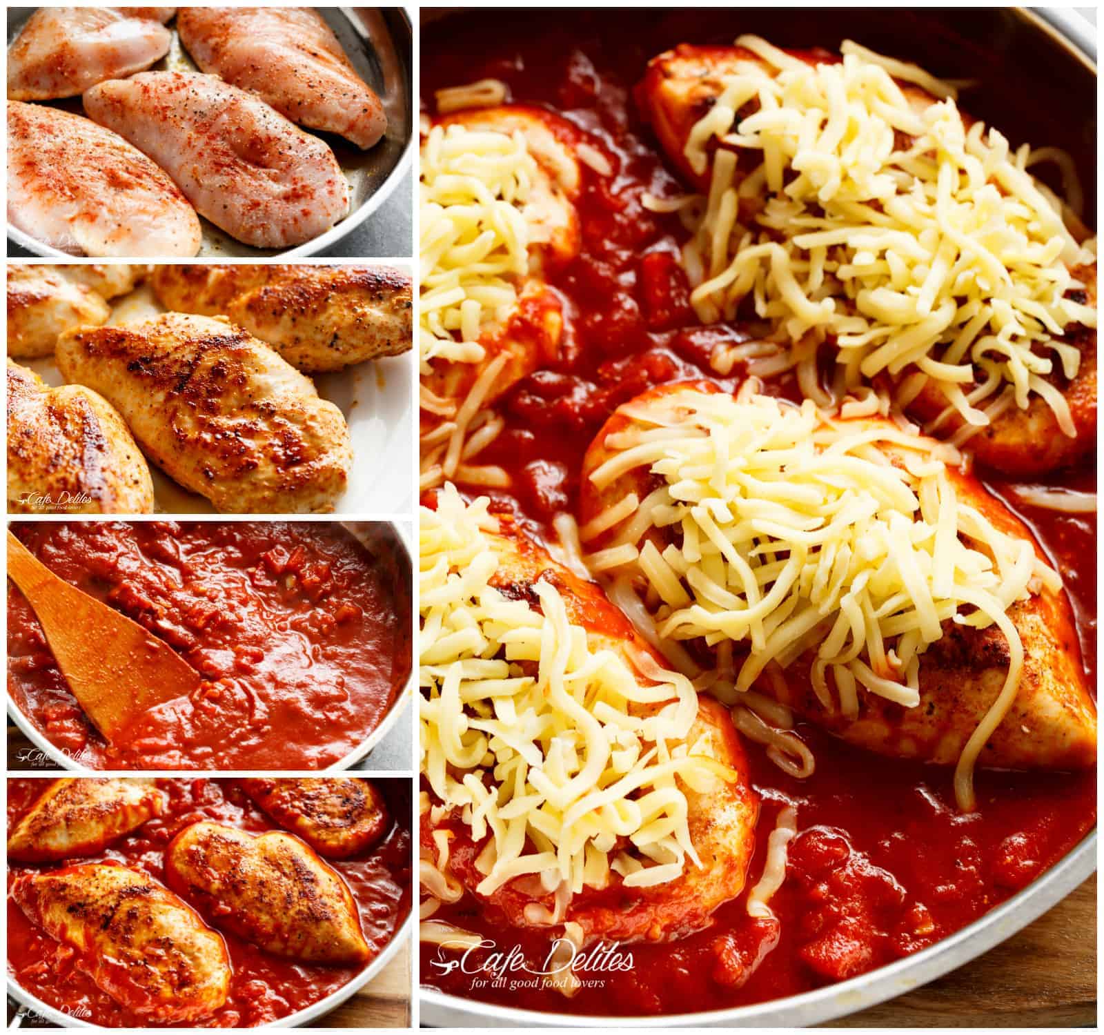 Collage on How To Cook Bake Easy Mozzarella Chicken 