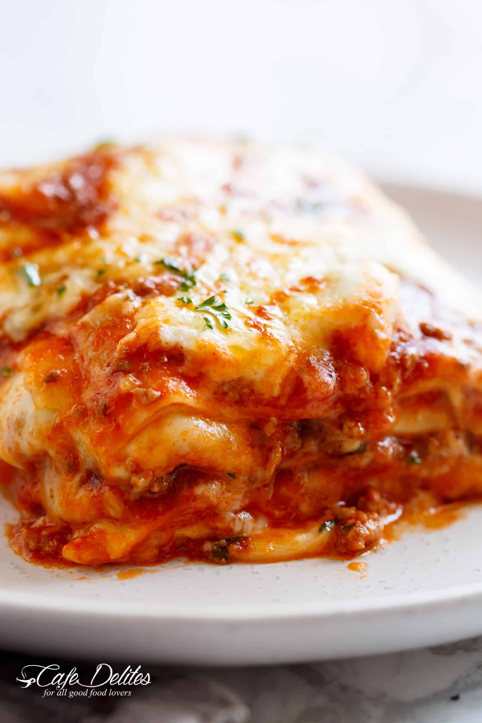  Layered with a rich meat sauce and a creamy parmesan white sauce Best Lasagna