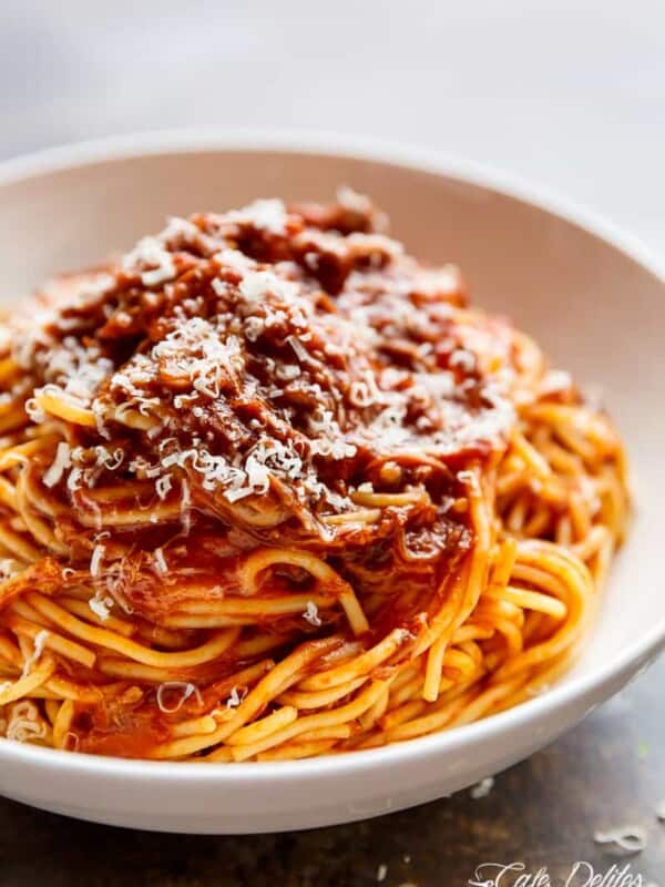 Slow Cooker Beef Ragu in a bowl