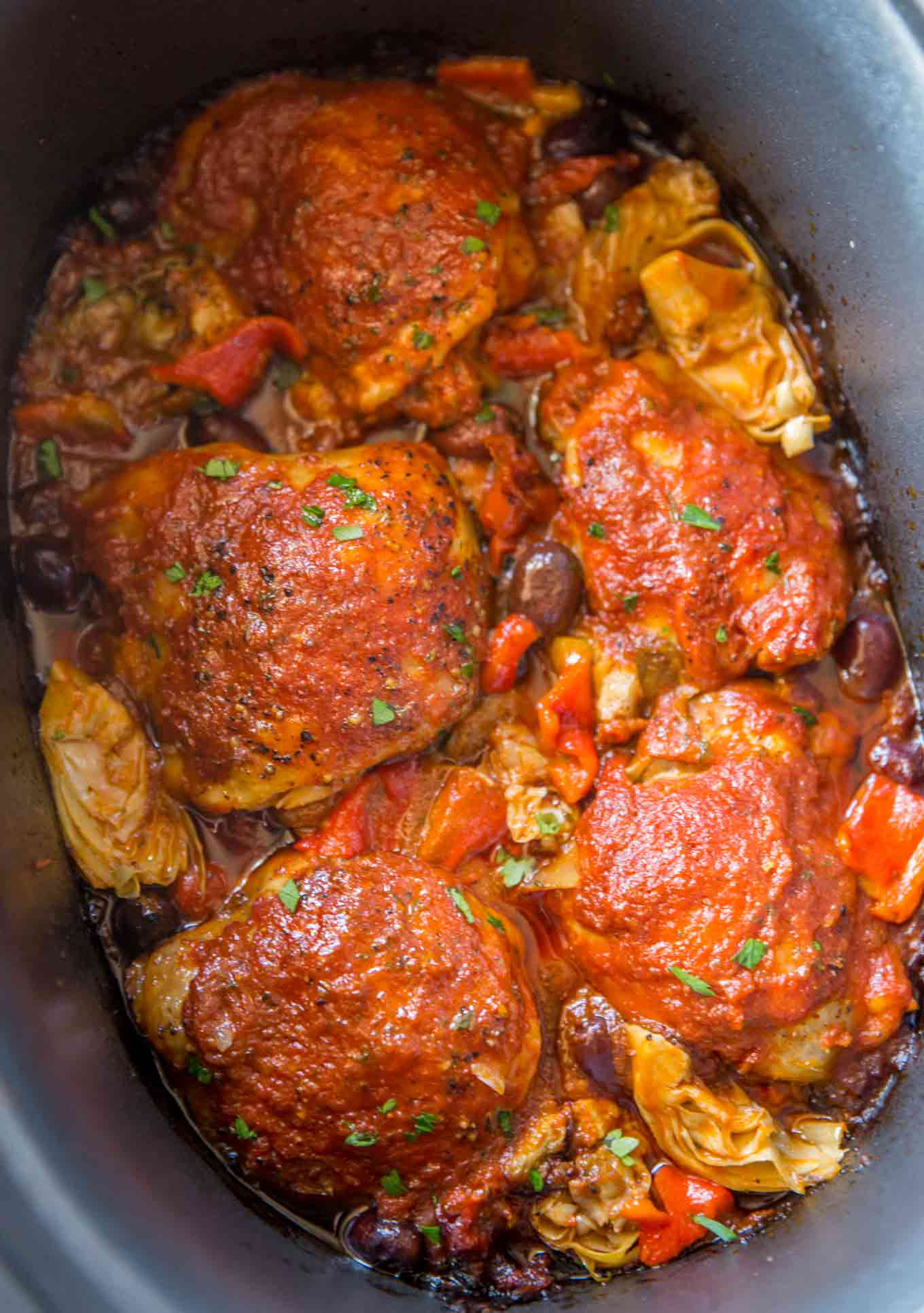 Slow Cooker Mediterranean Chicken - Cafe Delites