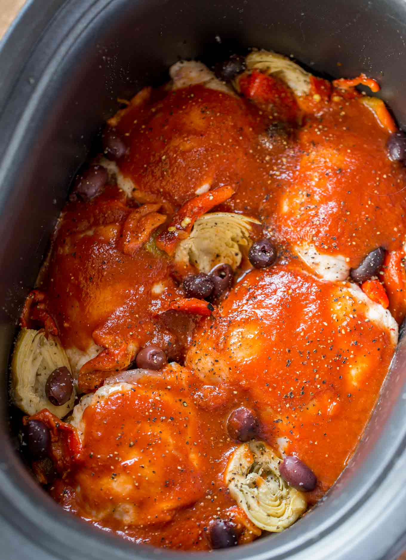 Slow Cooker Mediterranean Chicken - Cafe Delites