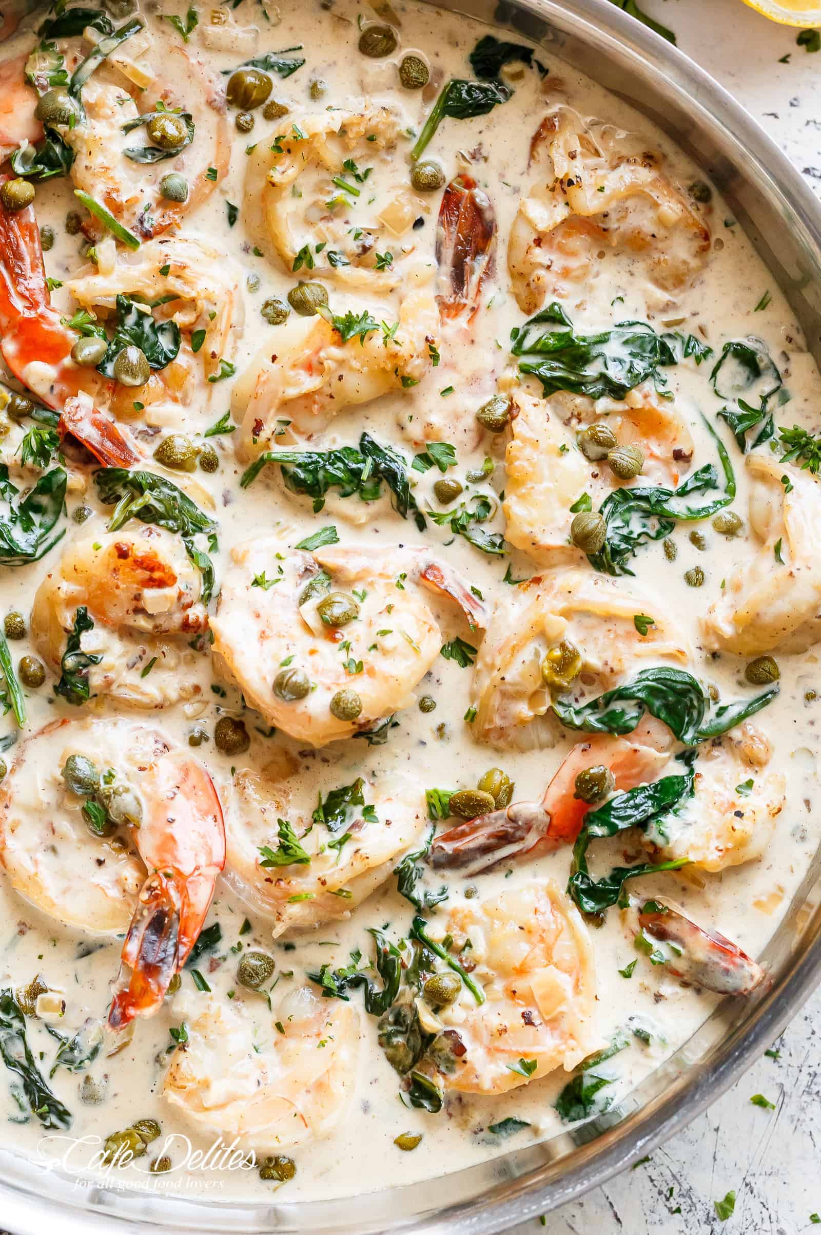 Creamy Garlic Butter Shrimp Piccata Cafe Delites