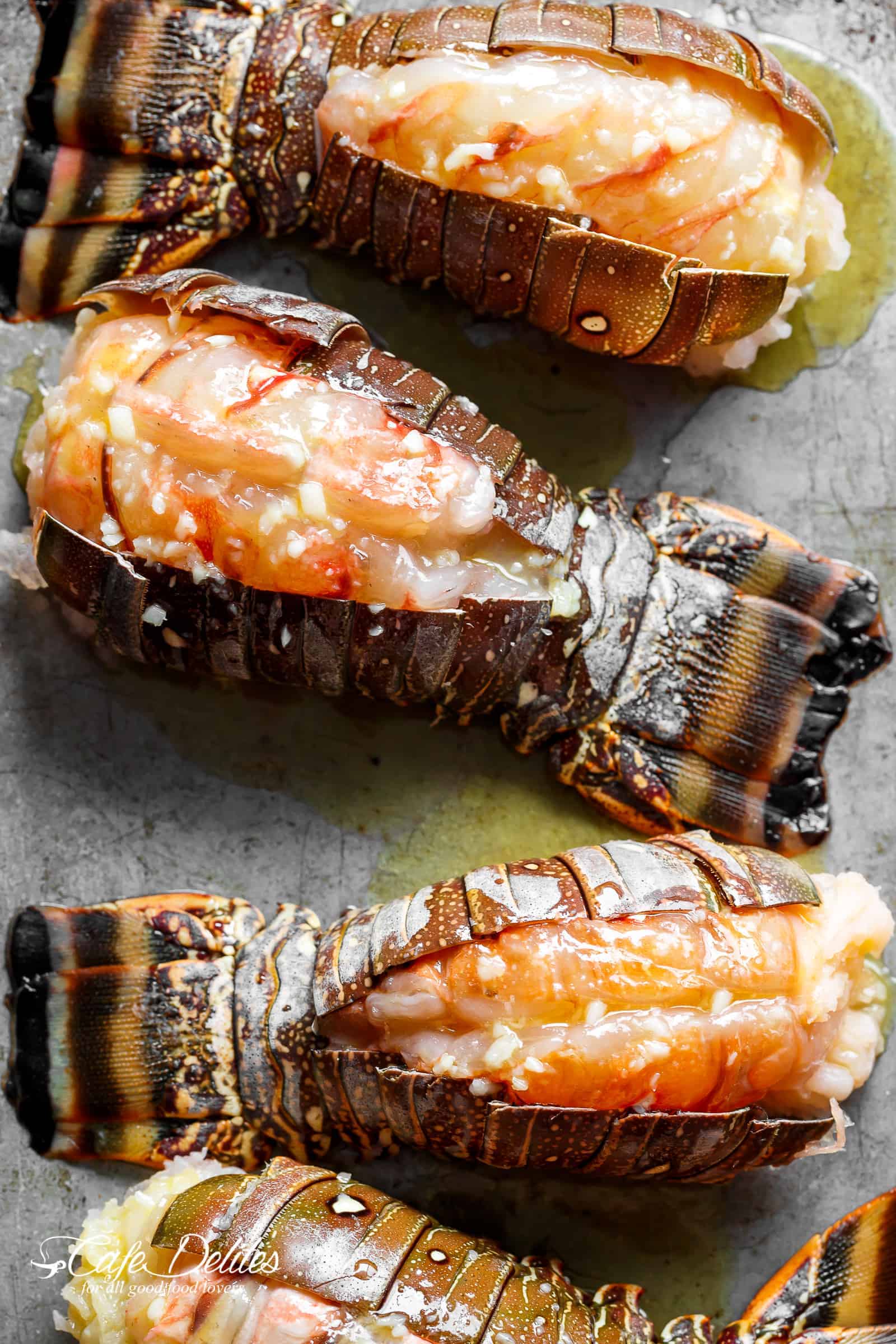 Sheet pan lobster tails to broil or oven bake | cafedelites.com