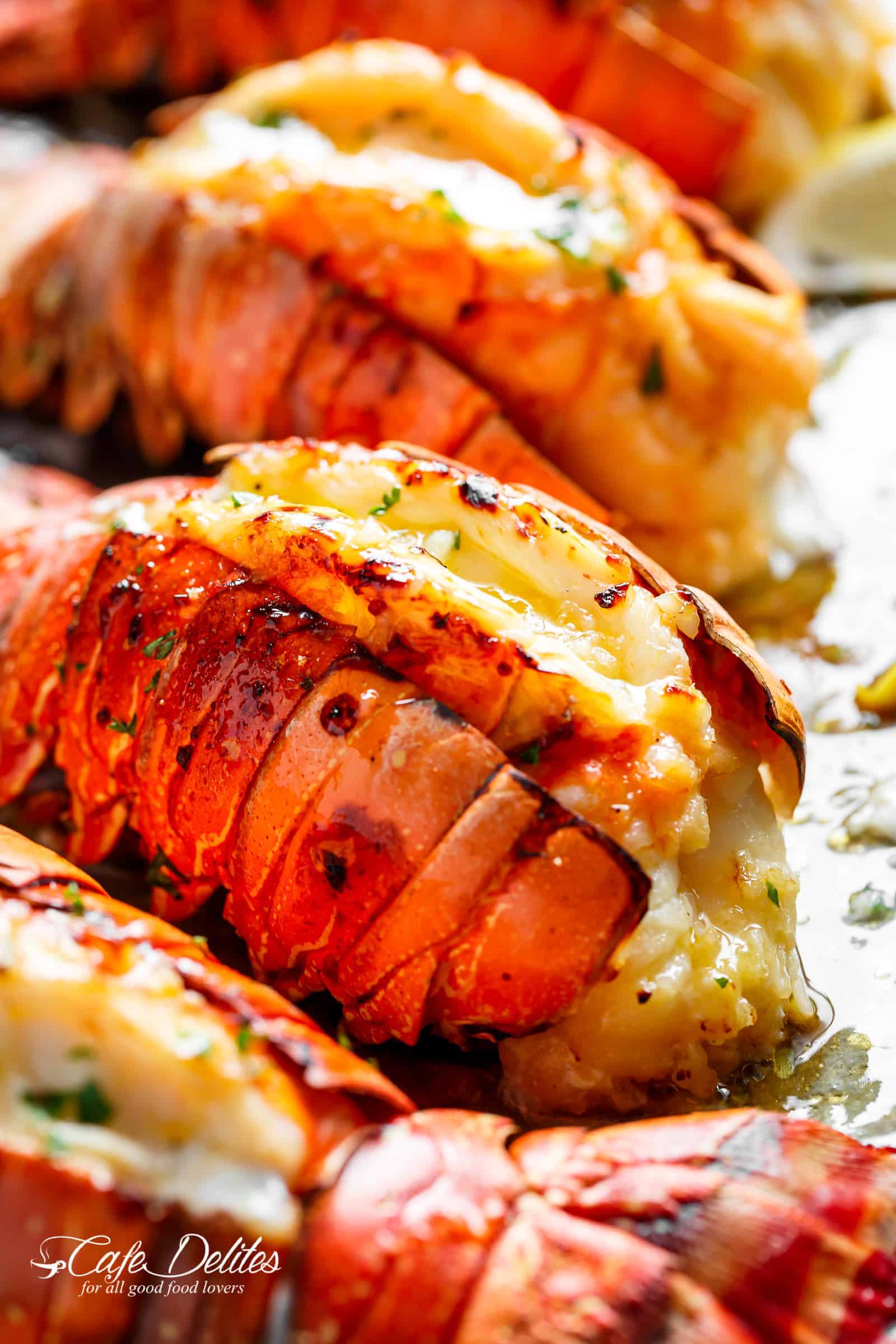 Boiled Lobster Tails with Garlic Lemon Butter - Basil And Bubbly