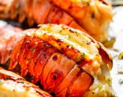 Lobster Tails With Honey Garlic Butter White Wine Sauce - Cafe Delites