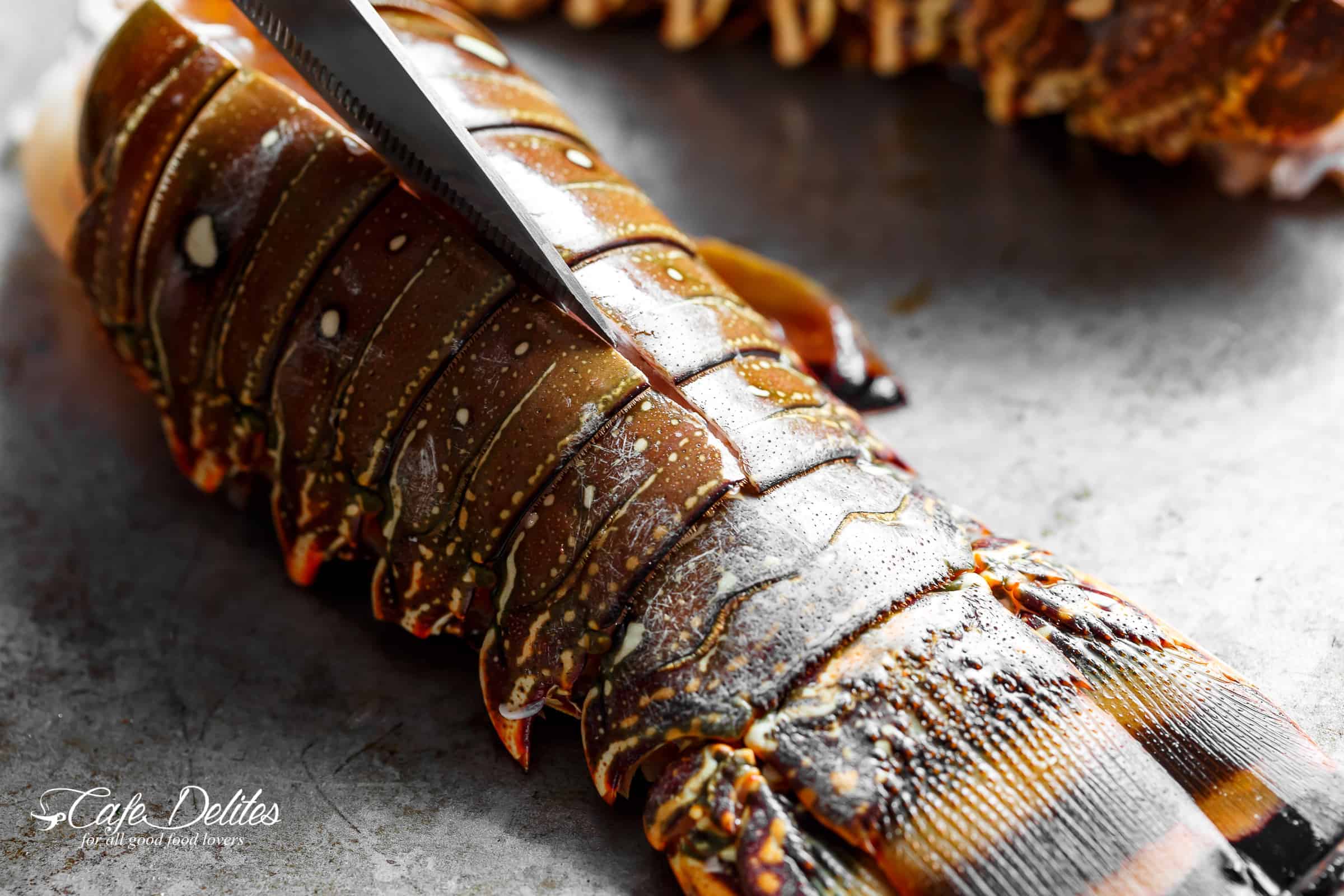 How to cut lobster tails | cafedelites.com