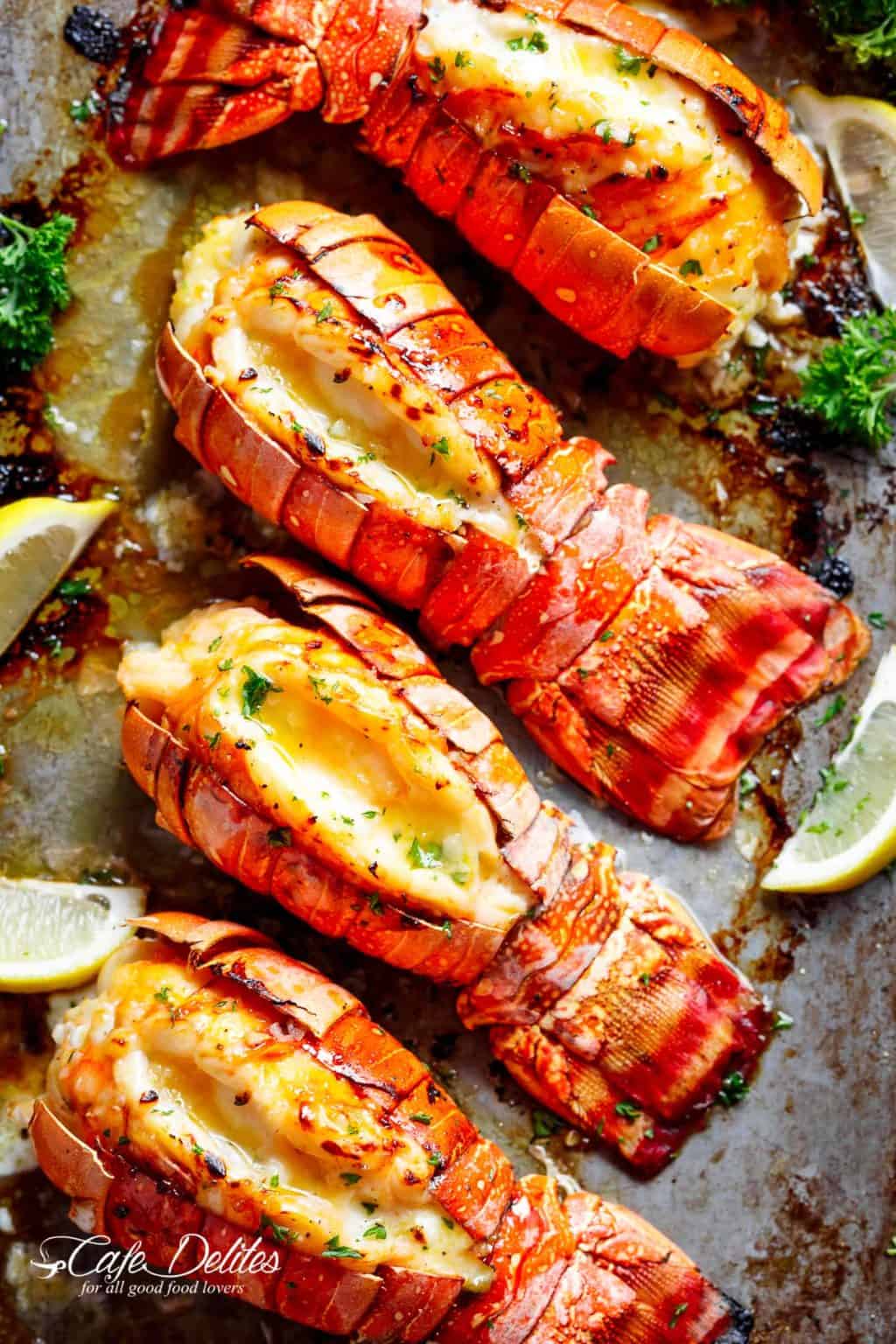 Broiled Lobster Tails - Cafe Delites