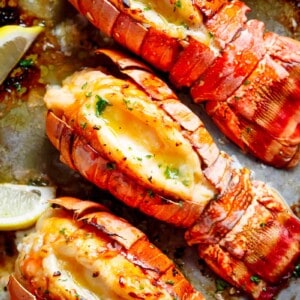 Broiled Lobster Tails with Honey Garlic Butter White Wine Sauce is a fancy, classy and best of all EASY to make recipe