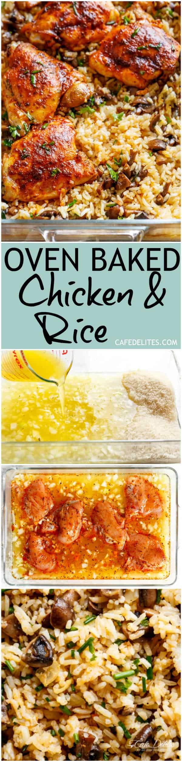 Oven Baked Chicken And Rice - Cafe Delites