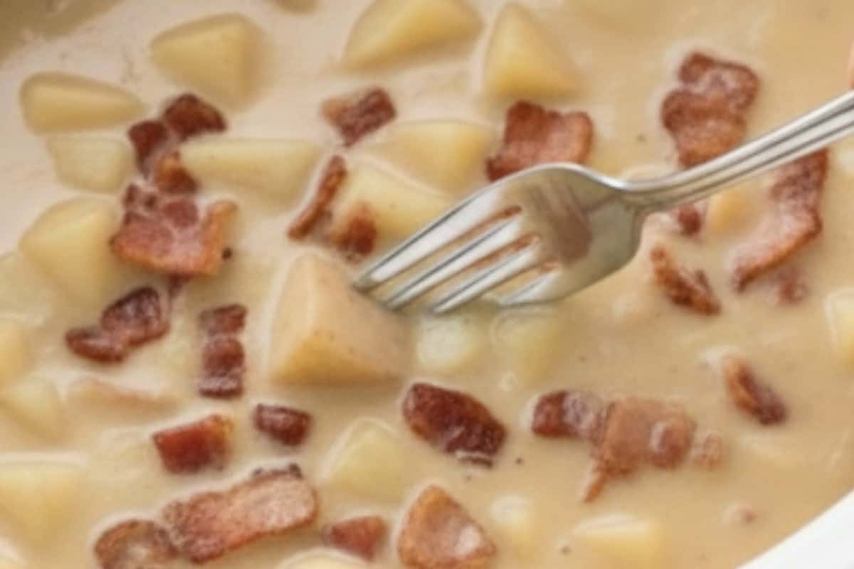 Cover and cook on LOW for 6–8 hours or on HIGH for 3–4 hours, until the potatoes are soft and easily pierced with a fork.