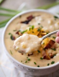 Skinny Slow Cooker Potato Soup - Cafe Delites