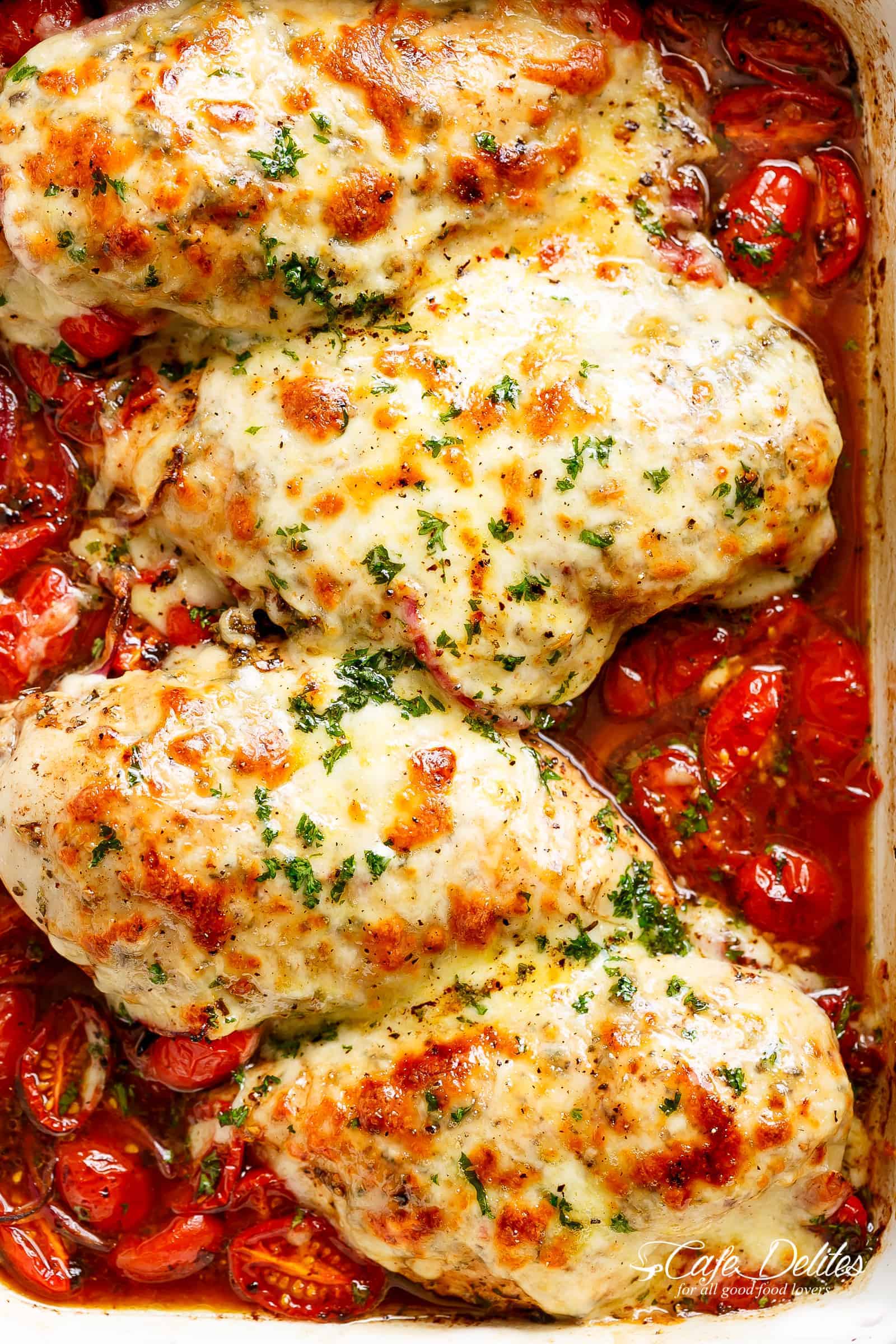 Balsamic Baked Chicken Breast With Balsamic Tomato Sauce And Mozzarella Cheese