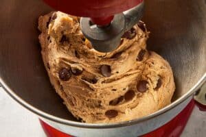 kneading dough until smooth texture