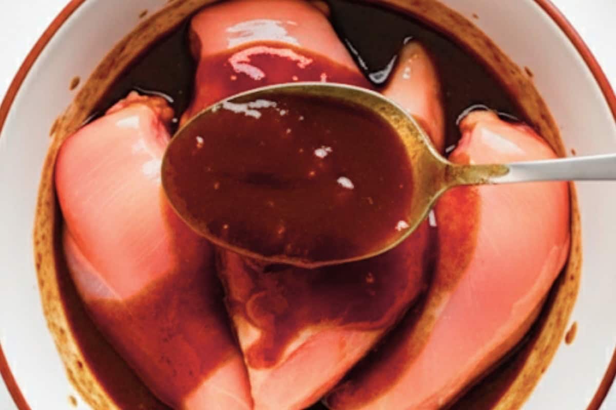 Spoon some glaze over the top so every piece is well covered.
