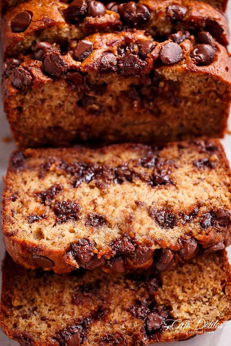 Banana Bread With Chocolate Chips Cafe Delites