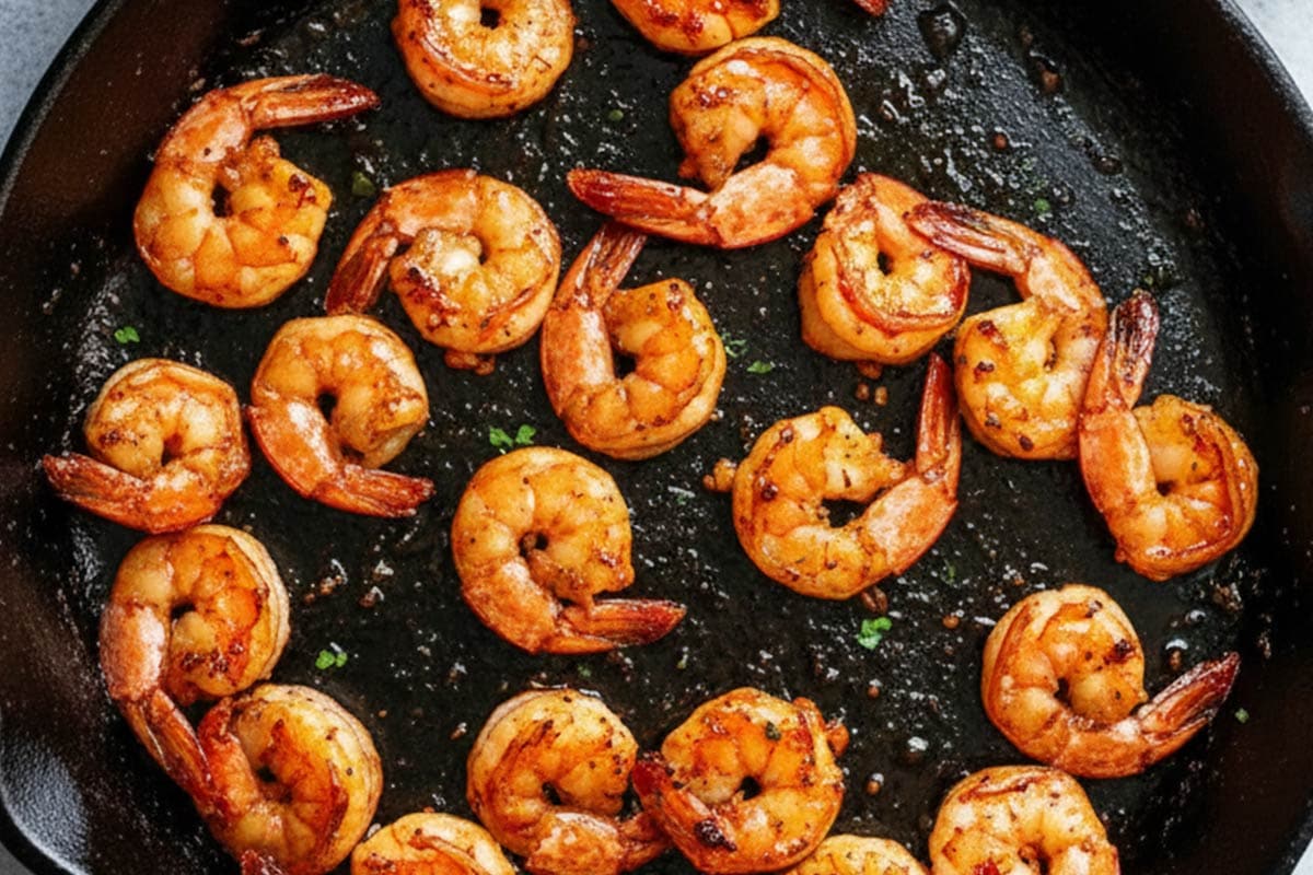 Cooking the remaining shrimp. - 8