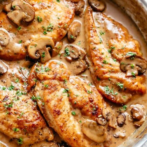 Chicken Marsala in a deliciously creamy mushroom sauce rivals any restaurant Easy Creamy Chicken Marsala