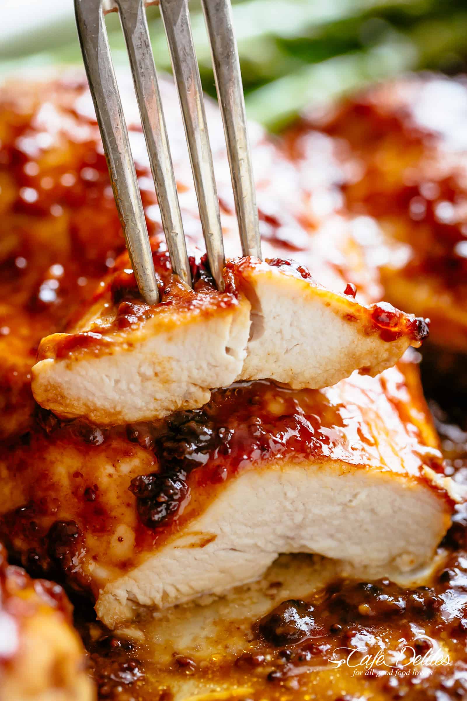 Baked Chicken Breasts with Honey Mustard Sauce - Cravings Happen