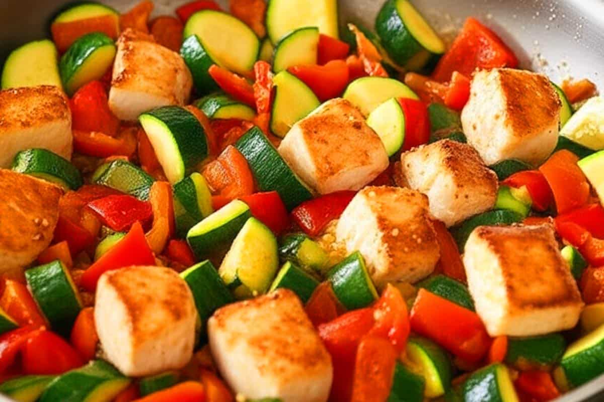 Returned the chicken the pan with the vegetables.