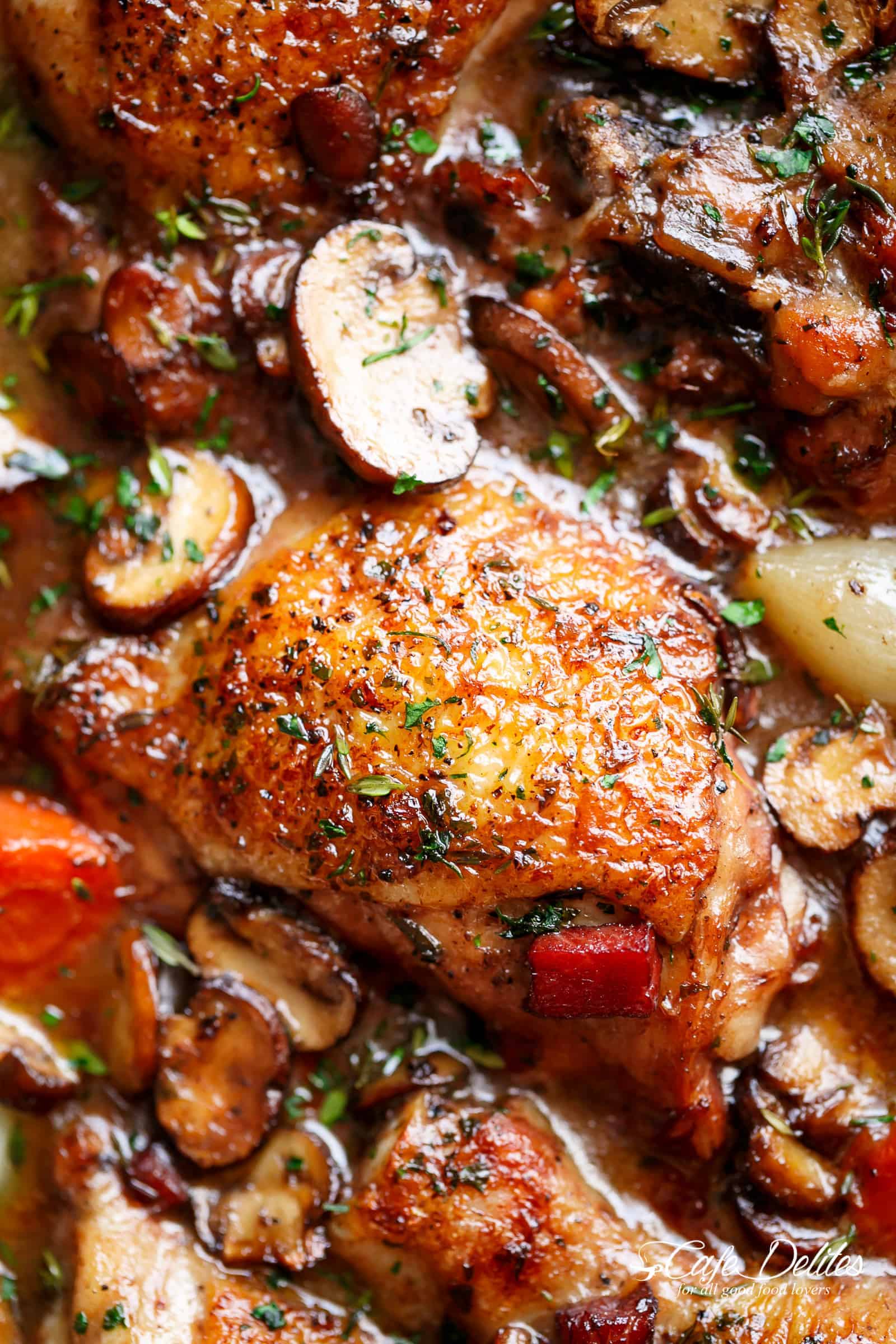 Coq Au Vin is the most delicious chicken dinner! | cafedelites.com