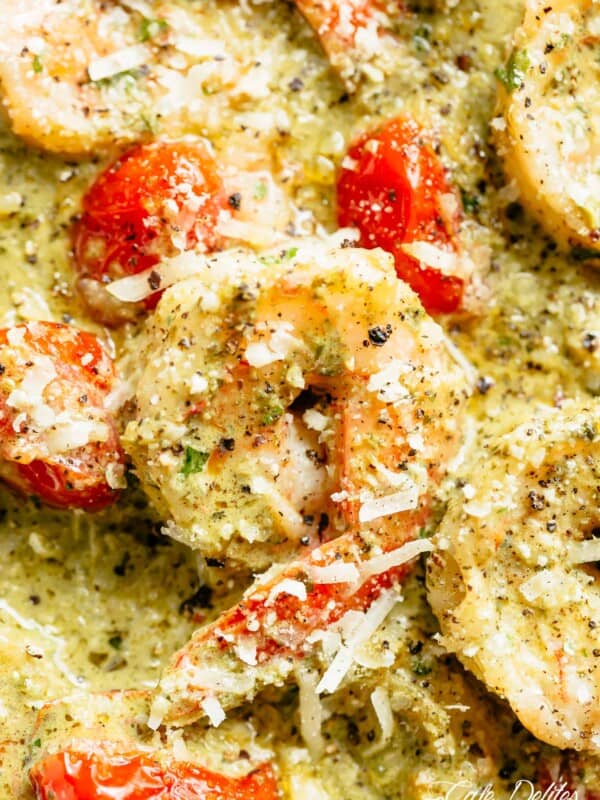 Zoom in image of Creamy Pesto Shrimp Alfredo