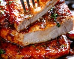 Easy Honey Garlic Pork Chops made simple, with the most amazing and addictive 4-ingredient honey garlic sauce!
