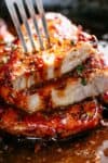 Easy Honey Garlic Pork Chops made simple, with the most amazing and addictive 4-ingredient honey garlic sauce that is so good you’ll want it on everything! | cafedelites.com