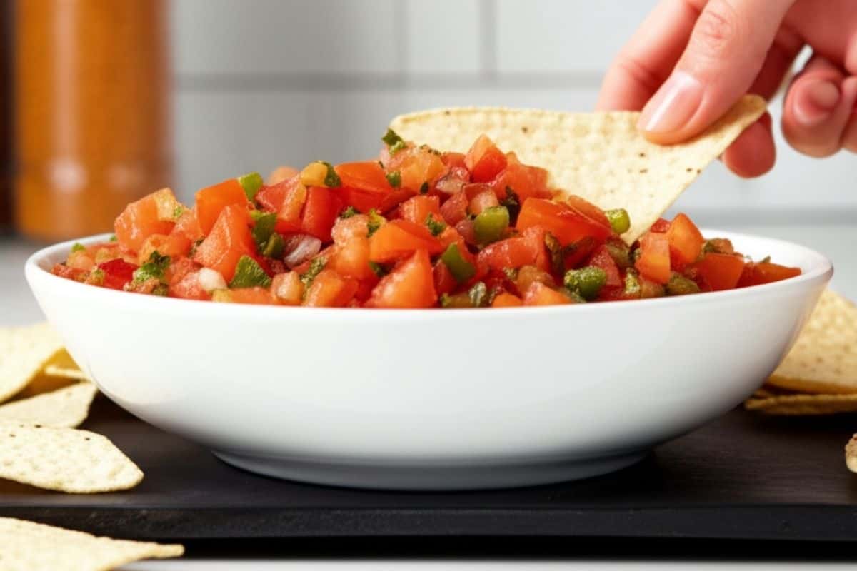 serve the pico de gallo with chips