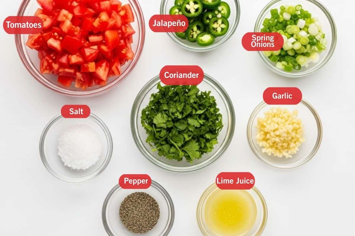 ingredients to make pico de Gallo