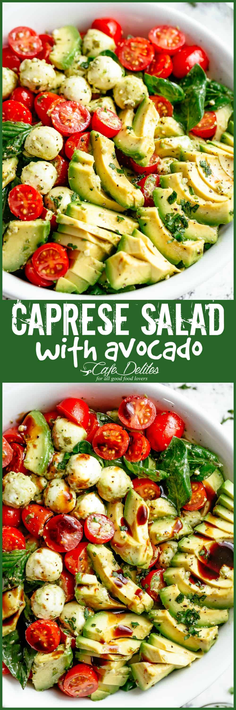 Caprese Salad with Avocado - Cafe Delites