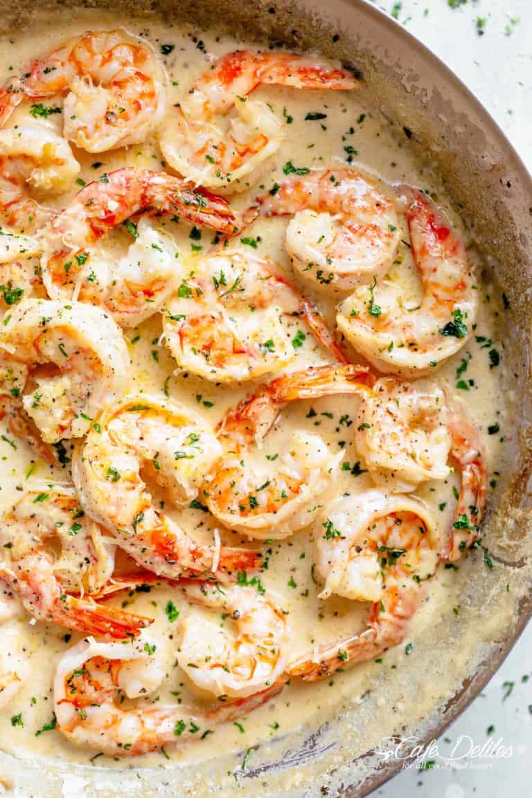 Creamy Garlic Shrimp With Parmesan (Low Carb) - Cafe Delites