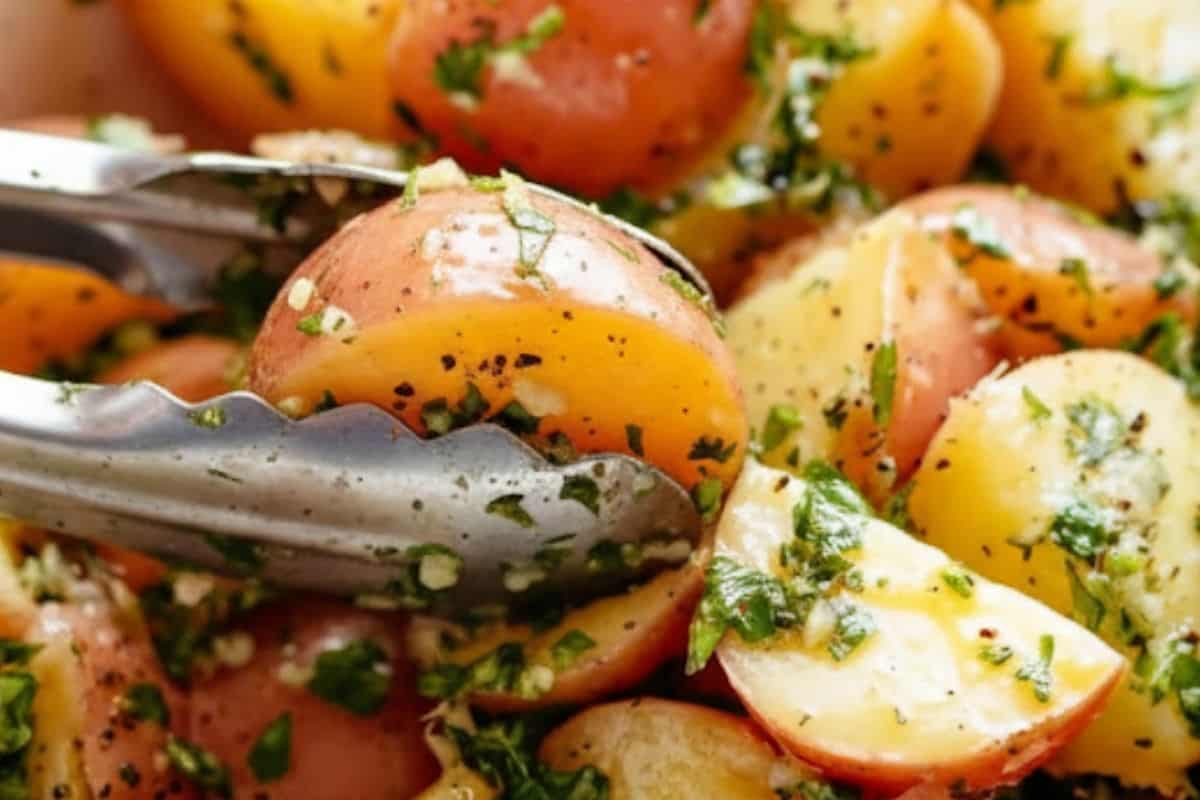 Toss the potatoes until coated.